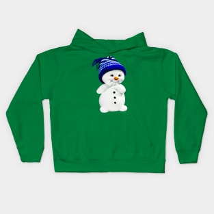 Merry Christmas Cute Snowman With Hat Kids Hoodie